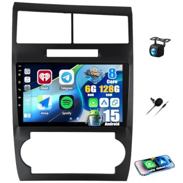Imagem de [8 núcleos 6G + 128G] Android 15 estéreo para carro Dodge Charger/Magnum 2005-2007 com carro sem fio CarPlay Android Auto, 22.9 cm Touchscreen Car Radio com Mirror Link WiFi/GPS DSP Bluetooth FM/RDS