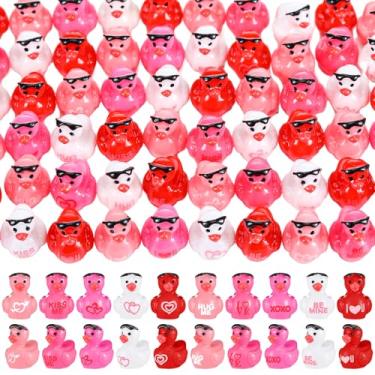 Imagem de Arrowbash 100 peças de mini patos de resina para dia dos namorados, pequenos patos de resina para esconder pequenas figuras em miniatura para decoração de paisagens de jardim para adultos