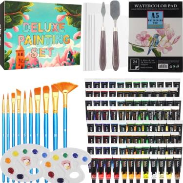 Imagem de Colorful Kits de pintura de pintura infantil para o Natal | Inclui tintas acrílicas, tecidos, vidro e aquarela | Cores vibrantes para projetos de arte inspiradores | Perfeito para crianças e diversão