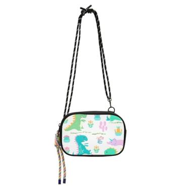 Imagem de STAYTOP Bolsa tiracolo pequena de dinossauro fofo, carteira para celular para mulheres e homens, mini bolsa de viagem