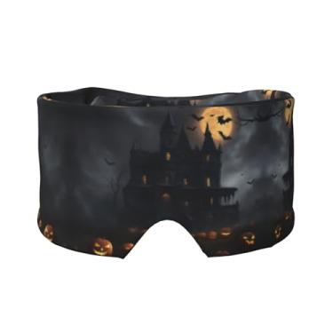 Imagem de Máscara para dormir com estampa gótica de Halloween para olhos e orelhas, respirável, ajustável, blecaute, venda, confortável