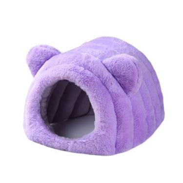 Imagem de ＡＷＨＡＯ Cama em Forma de Caverna para Hamsters, Coelhos, Gerbos Anões, Furões, Ratos E Chinchilas. Lavável E Ideal para Pequenos Animais, Roxo