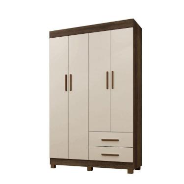 Imagem de Roupeiro Copacabana New 4 Portas 2 Gavetas Benetil Imbuia/off White