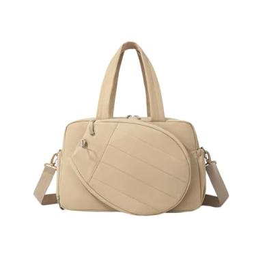 Imagem de Zxpjkyu Bolsa de Ginástica para Tênis, Bolsa para Raquete com Alça de Ombro E de Mão, Leve, com Compartimento para Sapatos, Cáqui