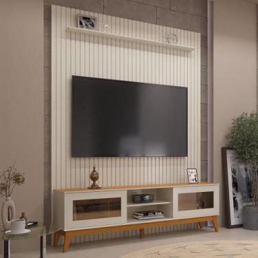 Imagem de Painel Ripado Com Rack TV 75 Polegadas Reflecta Amber 184cm - Via Noss