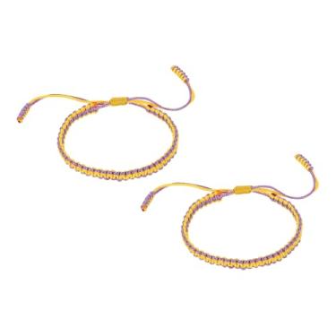 Imagem de PATIKIL Pulseiras trançadas feitas à mão, pulseiras de corda trançada ajustáveis, pulseiras tibetanas de proteção da sorte, One Size, Nylon, Sem Pedra Preciosa