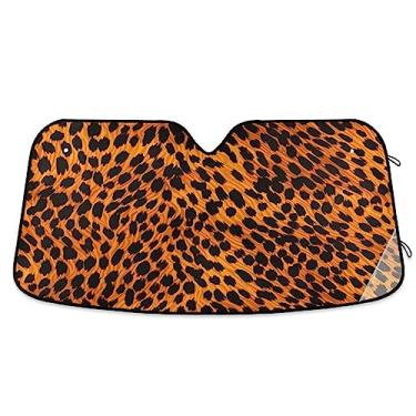 Imagem de Protetor solar Tig Fur amarelo preto laranja para carro, para-brisa de caminhão, protetor solar para carro, caminhão, SUV