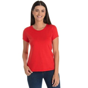 Imagem de Camiseta Feminina de Algodão Premium Baby Look Básica Lisa-Feminino