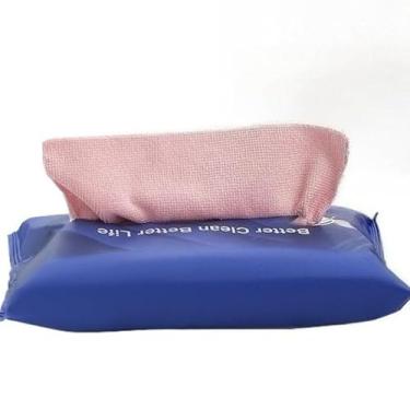 Imagem de Pano de limpeza de microfibra, pacote com 20 panos de prato extraíveis, toalha de prato de cozinha lavável descartável para pratos e mais (rosa)