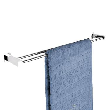 Imagem de Porta Toalha Toalheiro Duplo 80cm para Banheiro Inox 304 - QRED4014