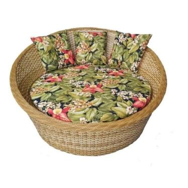 Imagem de Cadeira Redonda Namoradeira cor palha alm saquarema - varanda moveis