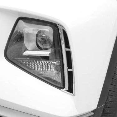 Imagem de Amzcar Para-choque dianteiro farol neblina moldura moldura capa exterior compatível com acessórios Hyundai Tucson 2022-2024 (prata)