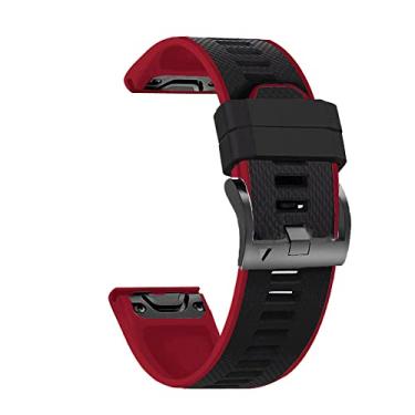 Imagem de RORFFK Pulseira de silicone de 26 mm para Garmin Fenix 5X Plus 6X Pro 3 3HR Descent MK1 MK2 /D2 Delta PX Pulseira de ajuste fácil (Cor: J, Tamanho: 26 mm Fenix 6X Pro)
