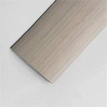 Imagem de Tiras de cobertura de piso autoadesivas de 1 m, tira de transição de piso, barras de limite, tiras de união de piso de perfil de transição, tira divisória de porta (grão de madeira cinza, 40 mm/1,57