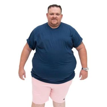 Imagem de Bermuda Moletinho Plus Size Algodao Masculina Tamanho Especial Cordao 