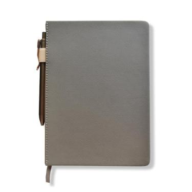 Imagem de Fina Ideia - Caderneta A5 Cinza lombada bege pautado