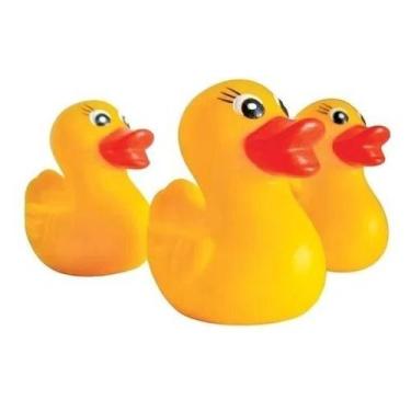 Imagem de Kit 3 Patinhos Borracha Macio Brinquedo Para Banho Do Bebê - Pais E Fi