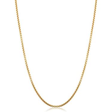 Imagem de Colar de corrente de elos redondos de 1,8 mm com enchimento de ouro amarelo 14k para homens e mulheres (40, 45, 50, 55, 60 ou 76 cm), Metal, não conhecido