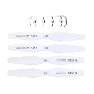 Imagem de Dynwave Conjunto de 4 hélices de reposição para drones, 5,71 polegadas, fácil instalação com tampa, acessórios para quadricópteros ZD8-gps x52 x6 P30 ZD6, Branco