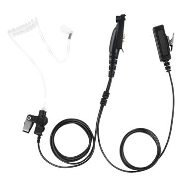 Imagem de Fone de ouvido de tubo acústico de 2 fios, fone de ouvido com microfone Ptt Rádio bidirecional, fone de ouvido de 6 pinos para Walkie Talkie Retevis Motorola Ailunce HD1 gp328plus nr30 rt29 (preto