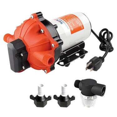 Imagem de SEAFLO Bomba de pressão de água industrial série 55 com plugue de alimentação para tomada de parede - 115 VAC, 5,0 GPM, 60 PSI | Autoescorvante, serviço pesado, operação silenciosa | Ideal para RV