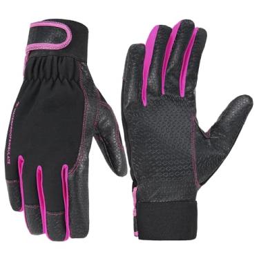 Imagem de Luvas de trabalho isoladas, luvas térmicas de inverno impermeáveis para homens e mulheres, preto - rosa, M