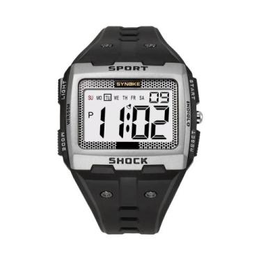 Imagem de Relógio Digital Esportivo Masculino À Prova D'Água Com Grande Tela E B