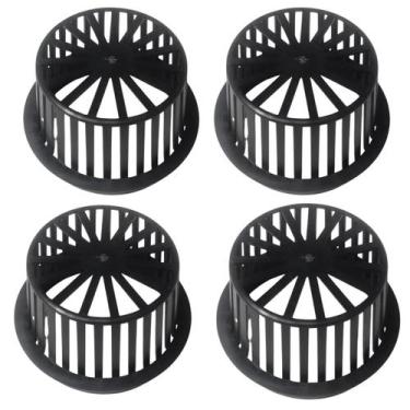 Imagem de Kit 4 Ralo Abacaxi Plástico Anti Folhas Para Calha e Tubo 150 Mm - FIC