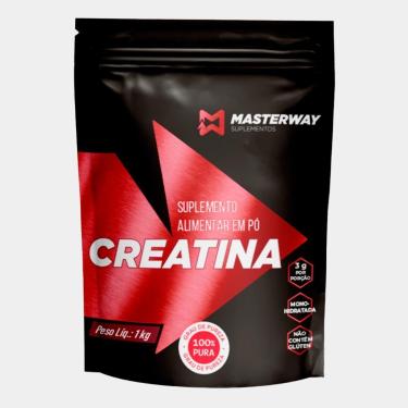 Imagem de Creatina Monohidratada Pó Masterway Suplementos 100% Pura 1Kg Pó Sem Sabor Unidade-Unissex