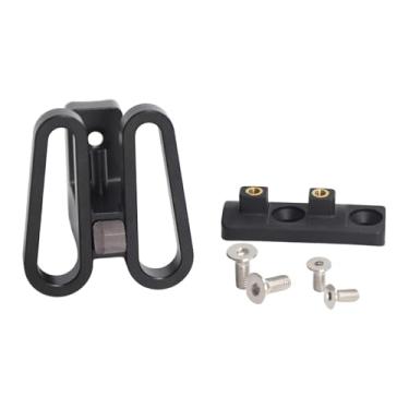 Imagem de oshhni Base de montagem do adaptador de suporte dianteiro para bicicleta dobrável com 3 furos em liga de alumínio e parafusos para ciclistas e garagem, Preto