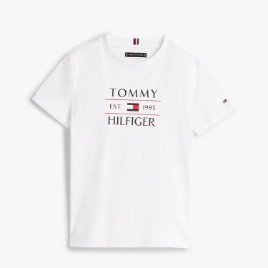 Imagem de Camiseta Infantil Tommy Hilfiger Gola Redonda Logotipo Branco-Masculino