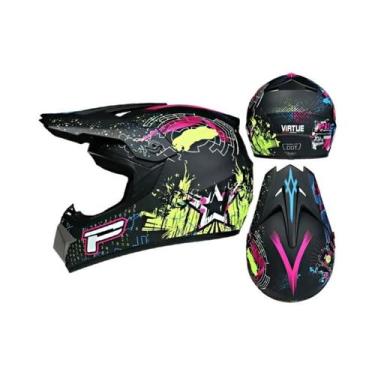 Imagem de Capacete De Motocross Unissex Certificado DOT Para Segurança Em Bicicl