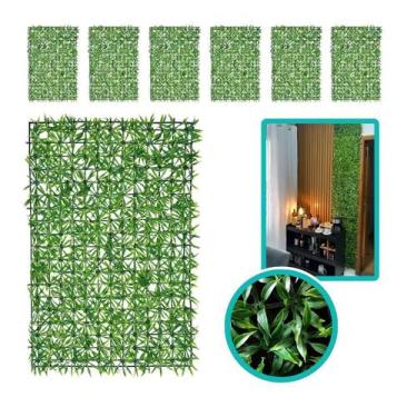 Imagem de Kit 25 Placa Painel Planta Artificial Buchinho Verde 40x60cm - CLICK H