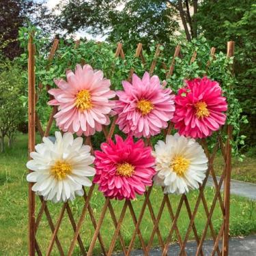 Imagem de OBBOLO Flores de papel rosa, 6 peças, flores de papel grandes de 50 cm para decorações de festa rosa, decorações de aniversário de meninas e mulheres, decoração de flores de papel de seda para pano de