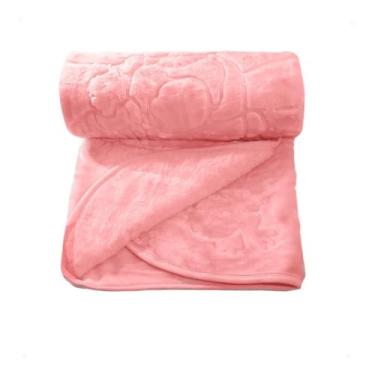 Imagem de Cobertor Infantil Bebê em Alto Relevo Macio Comprensado Dardara 90x105cm Embalagem Plástica (Rosa)