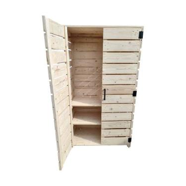 Imagem de Armário de Madeira Pallet 180x110x40 CM - Móvel Sustentável e Versátil