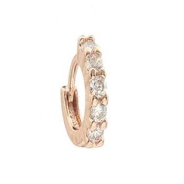 Imagem de Piercing Hélix Cartilagem Orelha Argolinha Clicker Cravejada Pvd Gold 