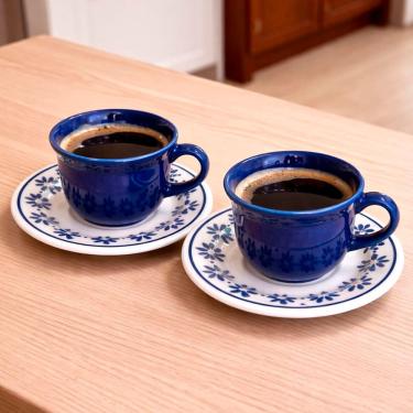 Imagem de Xícaras Pires Donna Margaridas Oxford Kit Jogo 4pçs 200ml