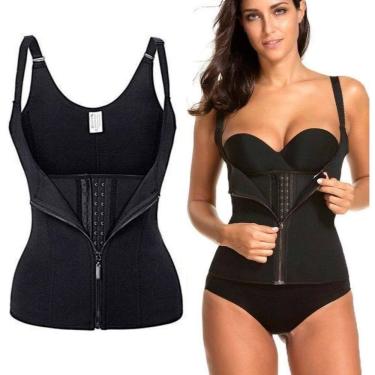 Imagem de Cinta Modeladora Dupla Compressão Redutor Ziper Preto Tamanho:M