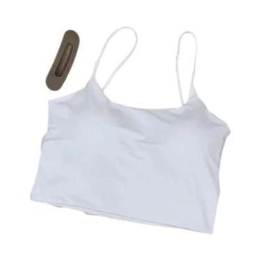 Imagem de Top Cropped Feminino De Verão Em Seda Gelada Sem Costura Com Bojo, Cam