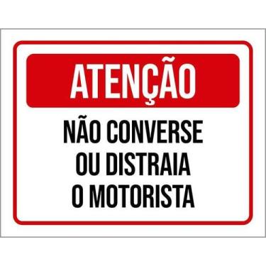 Imagem de Kit 10 Placa Acm De Atenção Não Converse Motorista 18X23 - Sinalizo