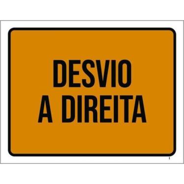 Imagem de Kit 3 Placas Desvio A Direita 27X35 - Sinalizo