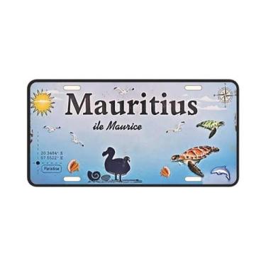 Imagem de Placa Decorativa De Metal Vintage Maurício 15,24x30,48 Cm Em Alumínio 