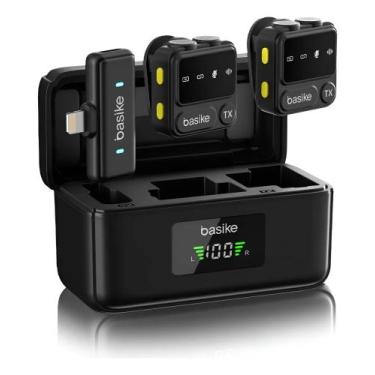 Imagem de Microfone de Lapela Sem Fio para Celular iPhone  Wireless Mic com Case