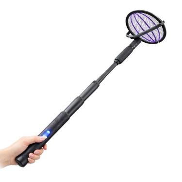 Imagem de Raquete Mata Mosquito Pernilongo Mosca Inseto Eletrica Luz UV Repelente Bastao Recarregavel Parede Mesa Casa Sala Quarto