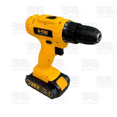 Imagem de Furadeira parafusadeira sem fio 2 baterias 36v b-tek bt-dz01