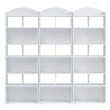Imagem de Kit 3 Estantes para Livros com 10 Nichos Arco Branco