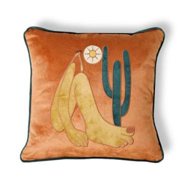 Imagem de Capa de Almofada Bordada Abaporu de Tarsila do Amaral Terracota - West