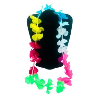 Imagem de Kit 96 Colares Havaiano 6 Cores Liso Colar Festa C/ Nf - Duandra