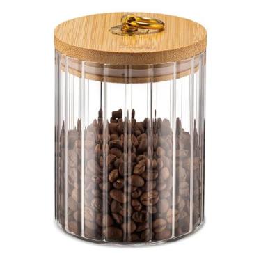 Imagem de Porta Mantimento De Vidro Classico Com Tampa De Bambu 550Ml Dolce Home